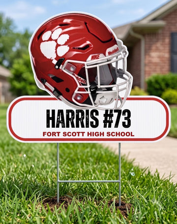 Customized Tigers Helmet Player Yard Sign